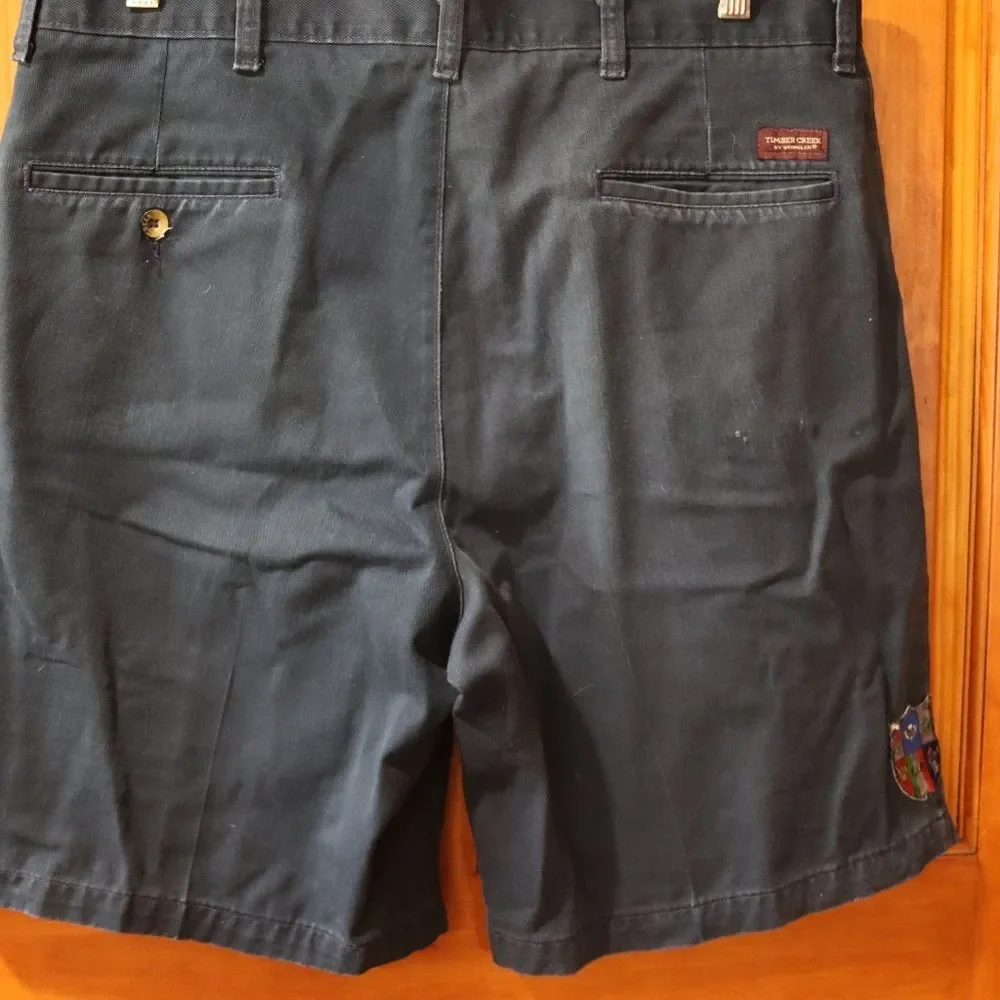Wrangler Timber Creek Men's Chino Shorts Size 36 Navy Blue Cotton Blend GUC
